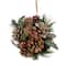 Mixed Foliage Frosted Pinecone and Berry Christmas Ball Ornament - 6"